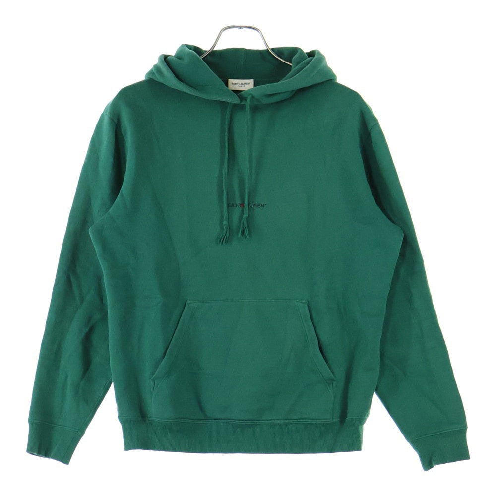 SAINT LAURENT PARIS(サンローランパリ) フロントロゴプリント コットン プルオーバーパーカー グリーン 643014 YBQZ2