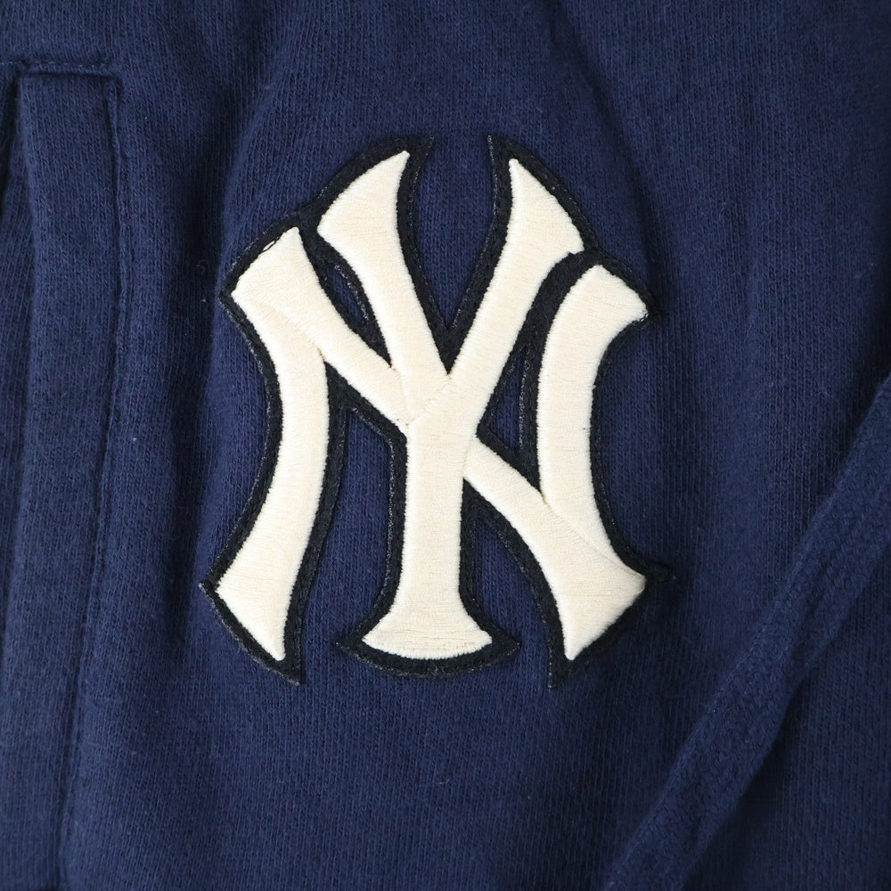 GUCCI(グッチ) 18AW ×MLB NY ニューヨーク ヤンキース NY刺繍 ロゴプリント スウェットパンツ ネイビー 497252 X949B