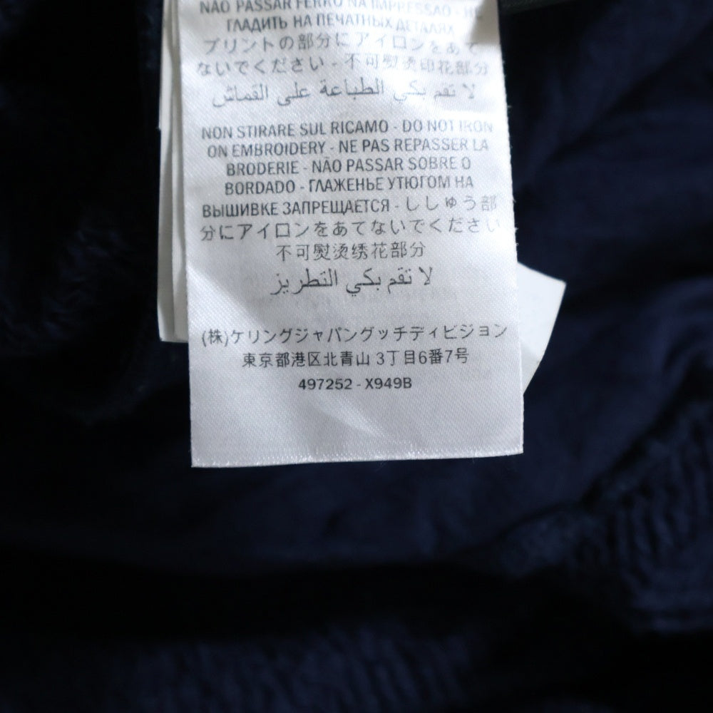 GUCCI(グッチ) 18AW ×MLB NY ニューヨーク ヤンキース NY刺繍 ロゴプリント スウェットパンツ ネイビー 497252 X949B