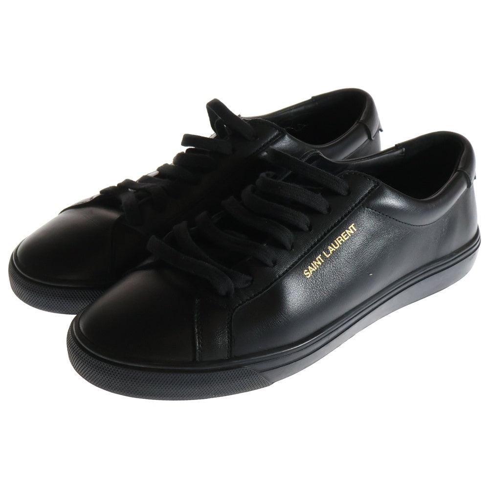 SAINT LAURENT PARIS(サンローランパリ) ロゴプリント ラバーアウトソール レザー ローカットスニーカー ブラック DE 606831 レディース