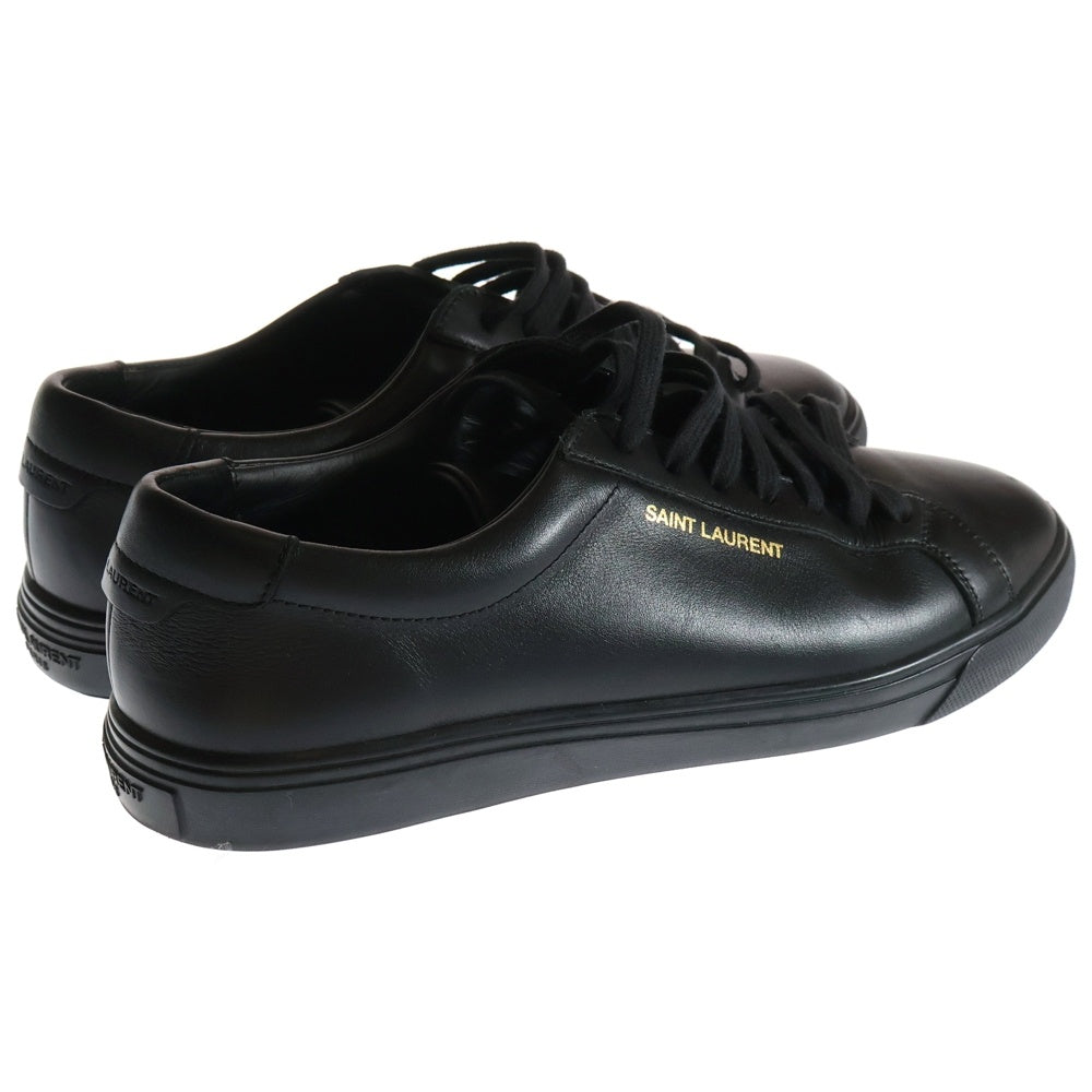 SAINT LAURENT PARIS(サンローランパリ) ロゴプリント ラバーアウトソール レザー ローカットスニーカー ブラック DE 606831 レディース