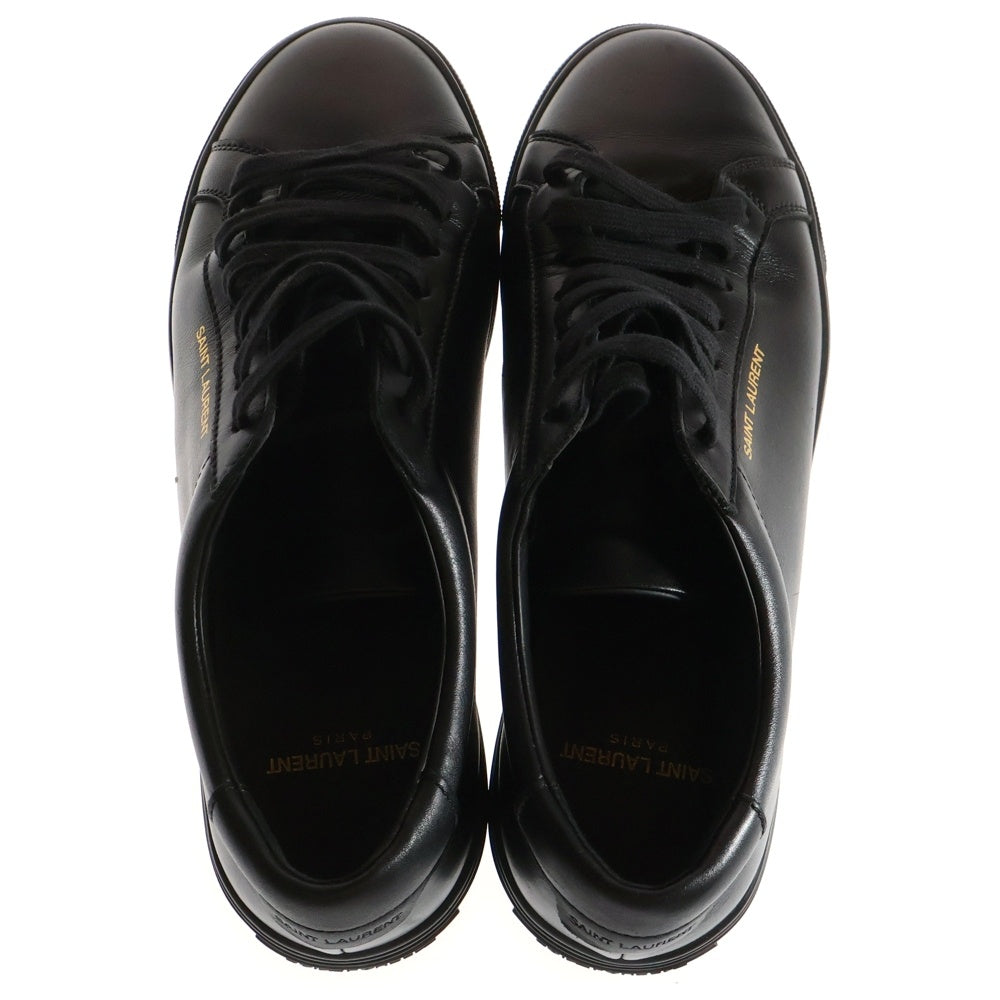 SAINT LAURENT PARIS(サンローランパリ) ロゴプリント ラバーアウトソール レザー ローカットスニーカー ブラック DE 606831 レディース