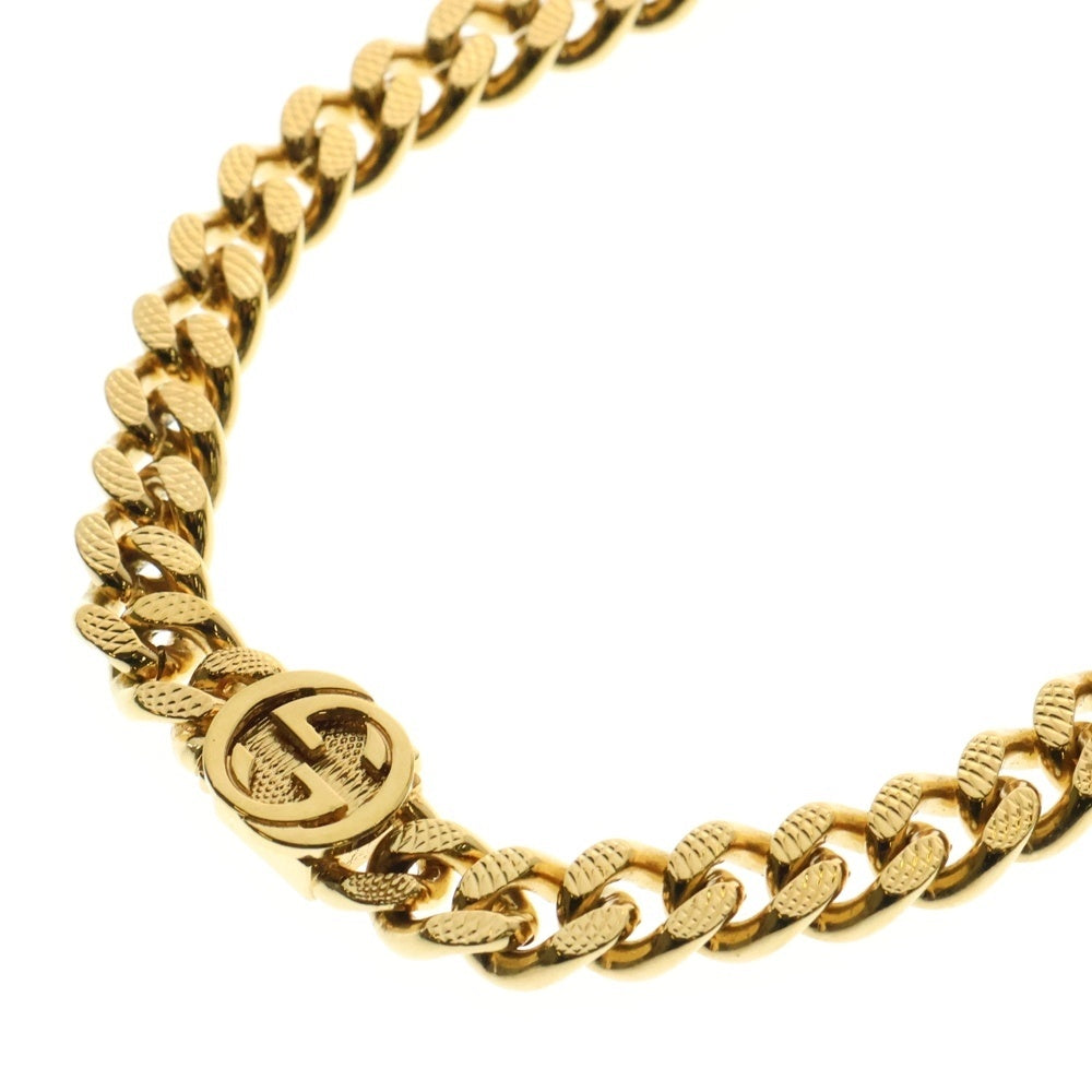 GUCCI(グッチ) インターロッキング GGロゴ チェーンネックレス ゴールド 675766