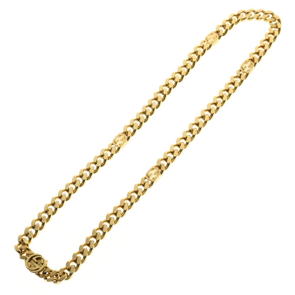 GUCCI(グッチ) インターロッキング GGロゴ チェーンネックレス ゴールド 675766