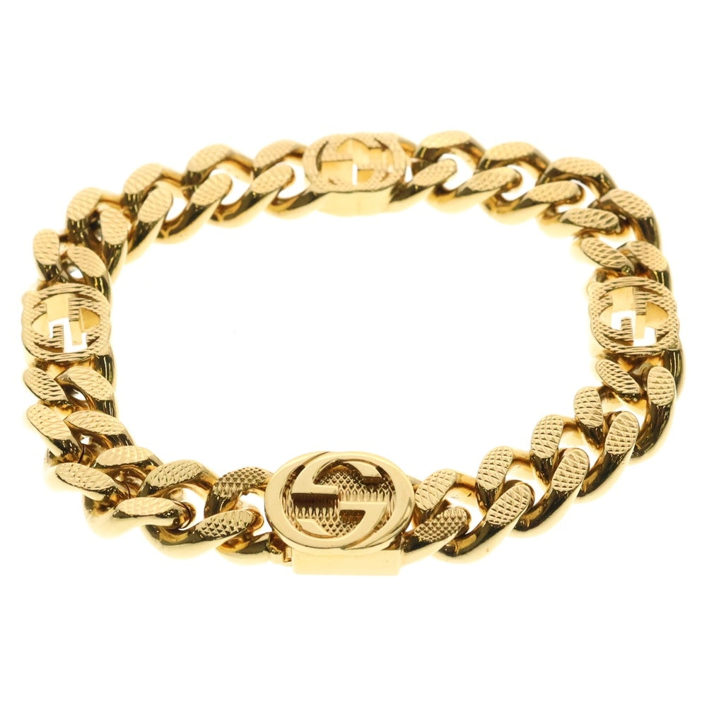 GUCCI(グッチ) インターロッキング GGロゴ チェーンブレスレット ゴールド 675758