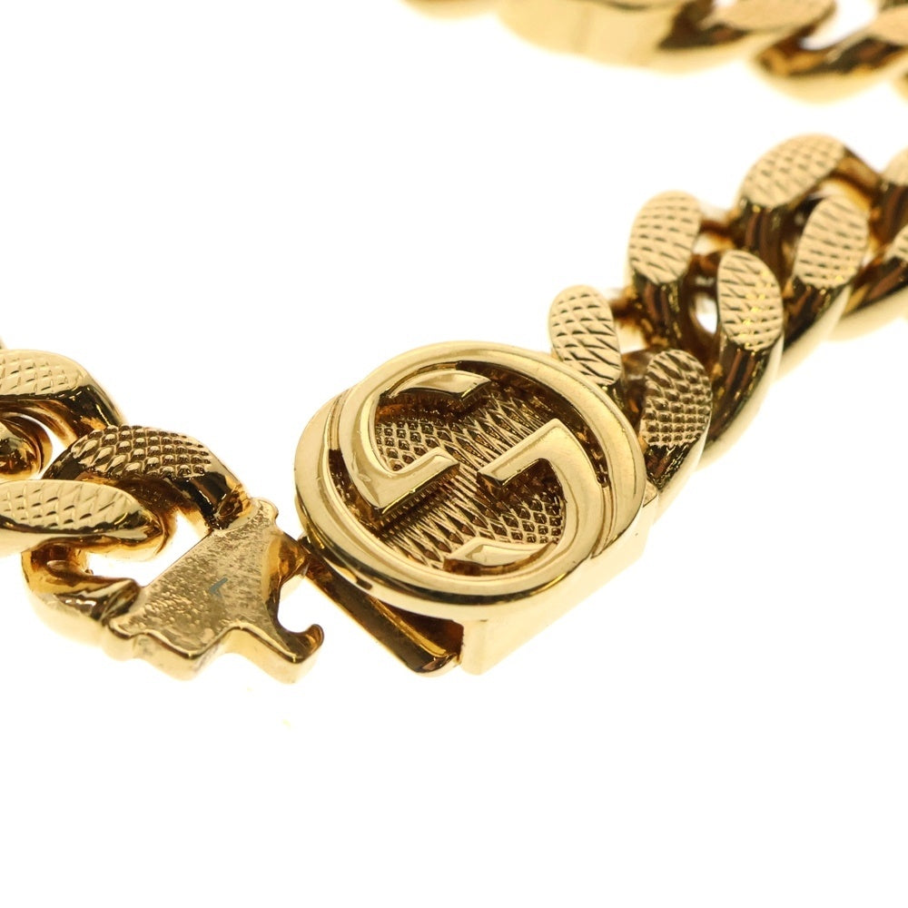GUCCI(グッチ) インターロッキング GGロゴ チェーンブレスレット ゴールド 675758