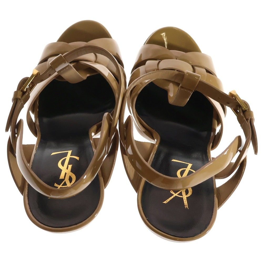YVES SAINT LAURENT(イヴサンローラン) トリピュート パテントレザー ミュール ピンヒール レディース サンダル ベージュ AP097512