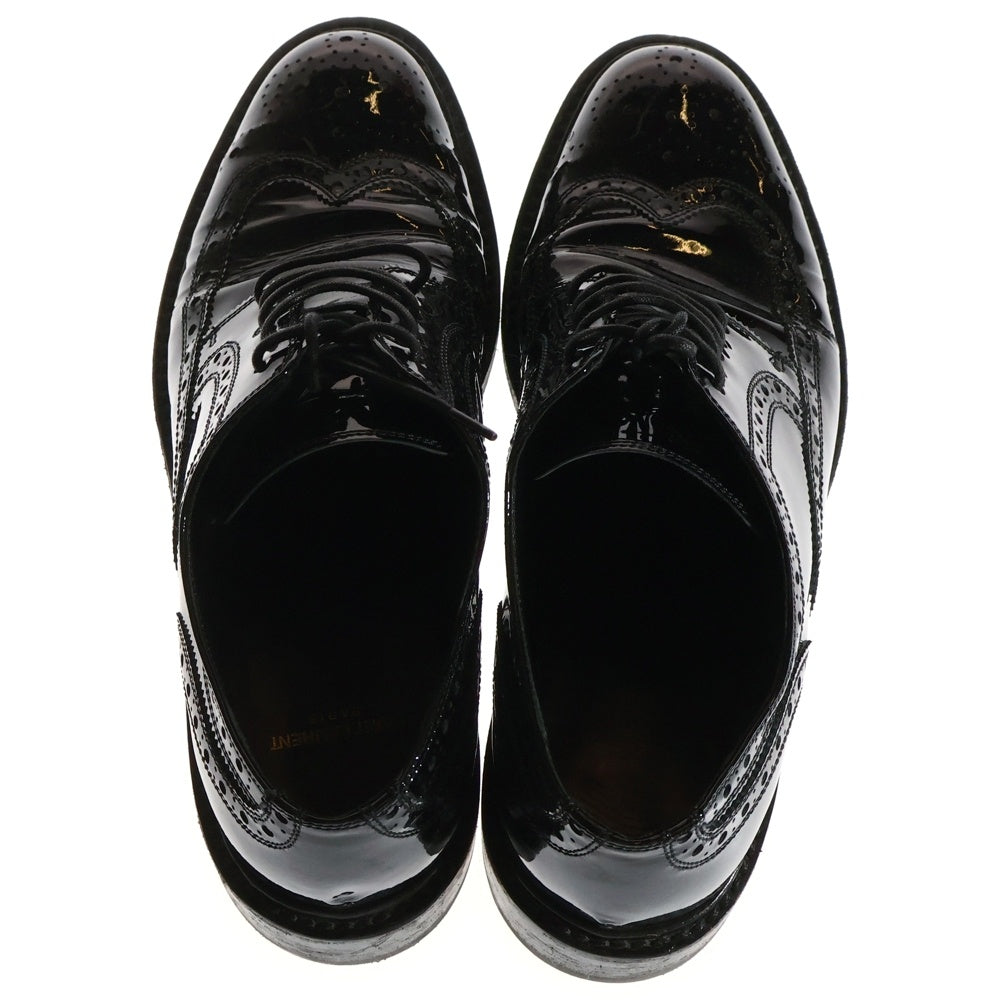 SAINT LAURENT PARIS(サンローランパリ) エナメル レースアップ ドレスシューズ ブラック 669325