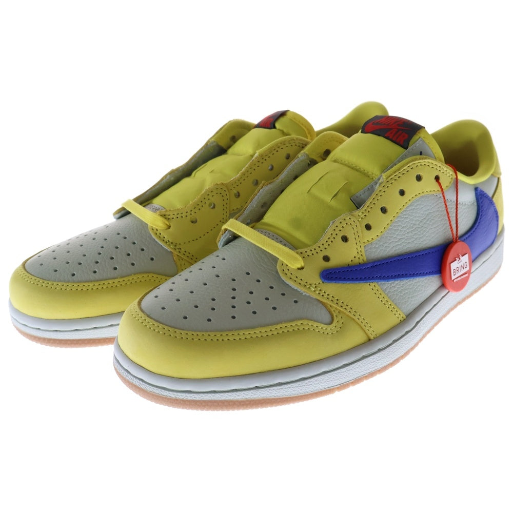 NIKE(ナイキ) ×TRAVIS SCOTT WMNS AIR JORDAN 1 RETRO LOW OG CANARY ウィメンズ エアジョーダン1 カナリー ローカットスニーカー イエロー US10/27cm DZ4137-700