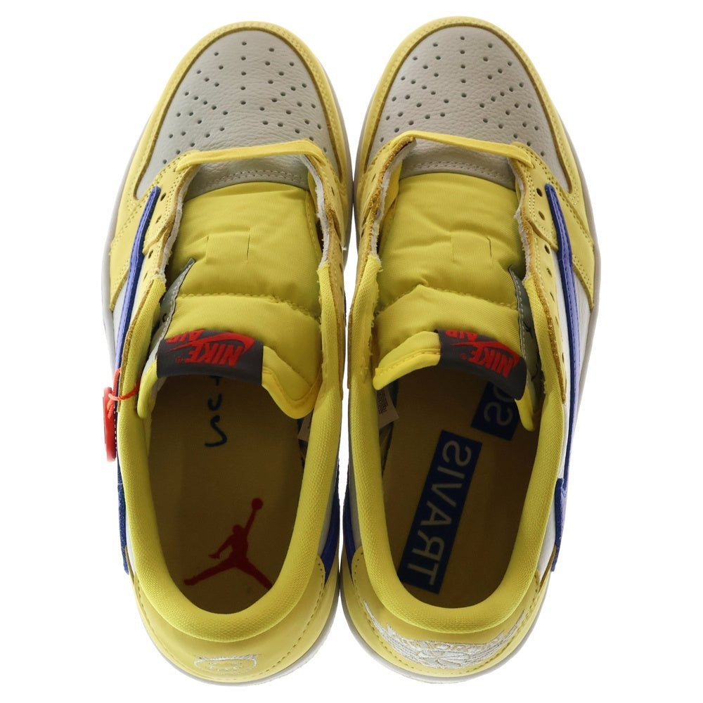 NIKE(ナイキ) ×TRAVIS SCOTT WMNS AIR JORDAN 1 RETRO LOW OG CANARY ウィメンズ エアジョーダン1 カナリー ローカットスニーカー イエロー US10/27cm DZ4137-700