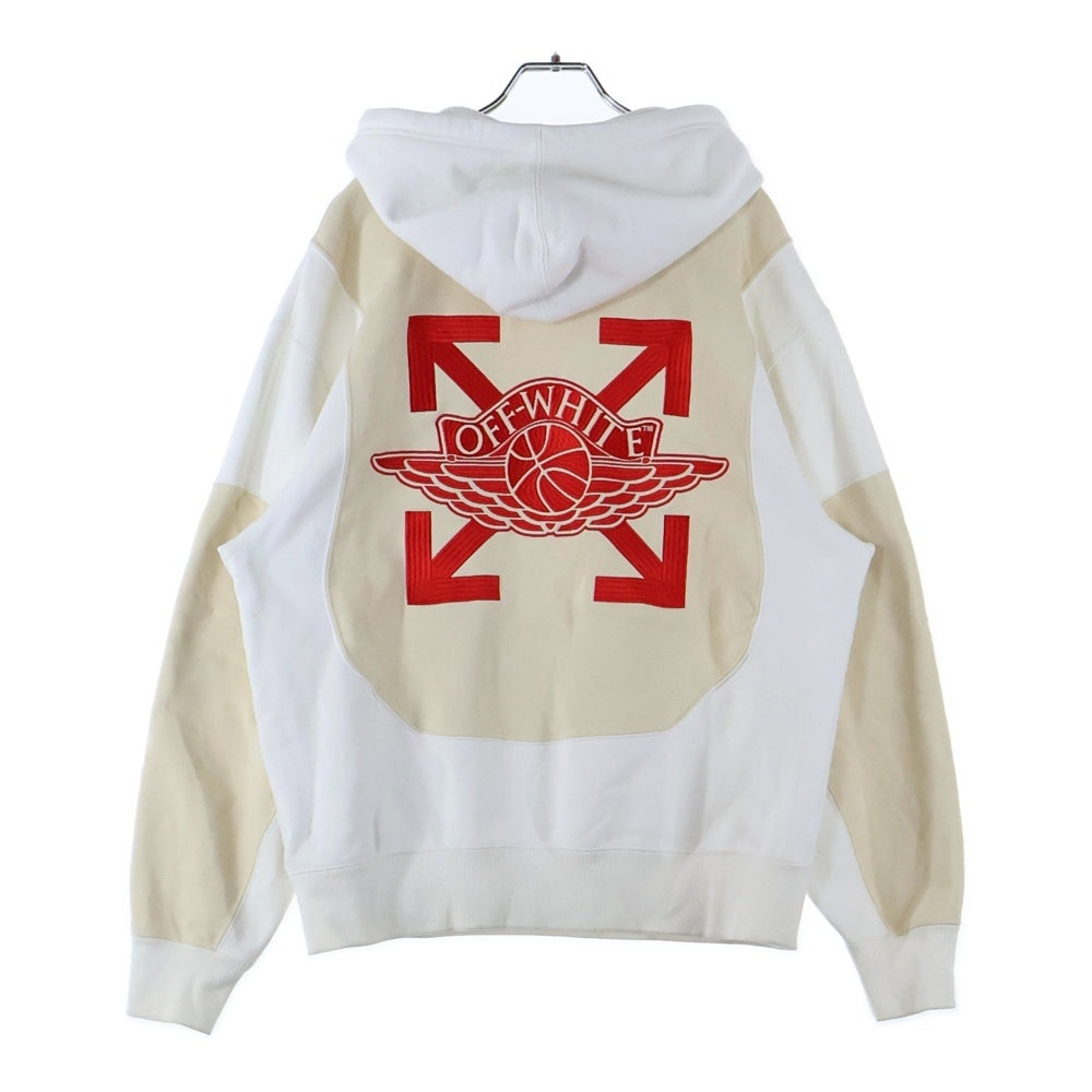 OFF-WHITE(オフホワイト) ×NIKE Jordan ジョーダン フロント刺繍 プルオーバーパーカー ホワイト/アイボリー CV0541-134