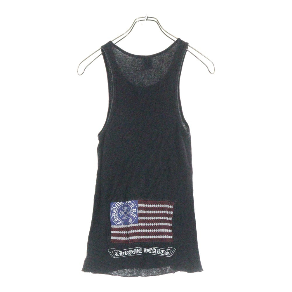 CHROME HEARTS(クロムハーツ) USA FLAG バックUSAプリント コットン タンクトップ ブラック