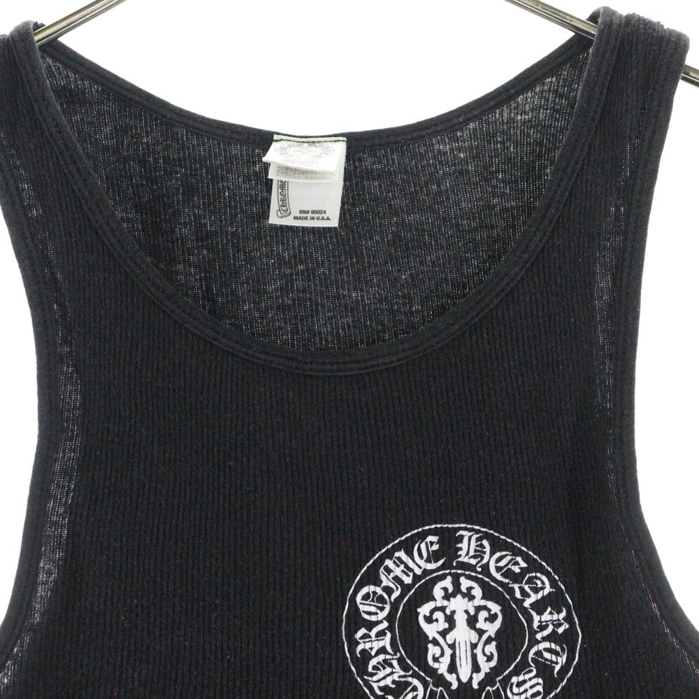 CHROME HEARTS(クロムハーツ) USA FLAG バックUSAプリント コットン タンクトップ ブラック