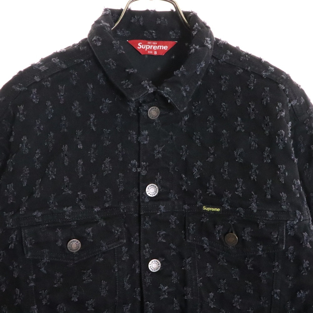 SUPREME(シュプリーム) 20SS Hole Punch Denim Trucker Jacket バックロゴ デニムジャケット ブラック