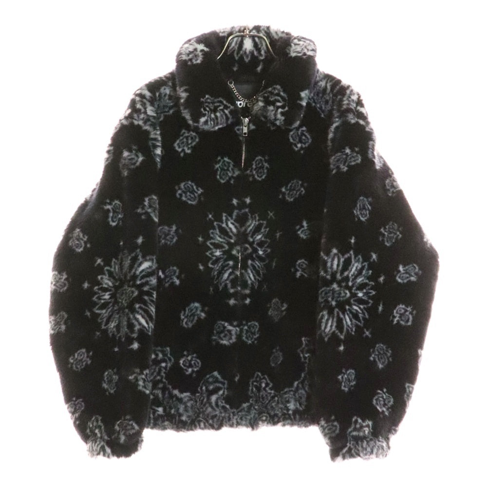 SUPREME(シュプリーム) 21SS Bandana Fur Bomber Jacket バンダナ柄 ファー ボンバージャケット ブラック