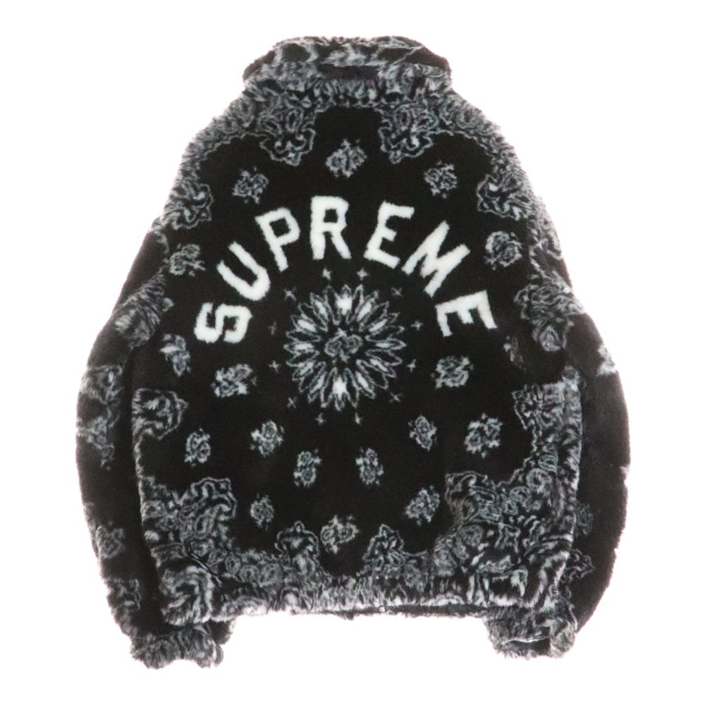 SUPREME(シュプリーム) 21SS Bandana Fur Bomber Jacket バンダナ柄 ファー ボンバージャケット ブラック