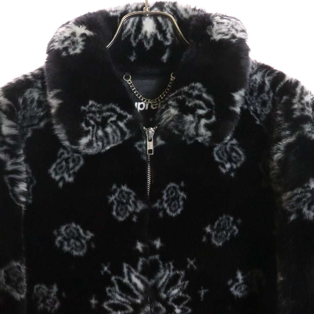 SUPREME(シュプリーム) 21SS Bandana Fur Bomber Jacket バンダナ柄 ファー ボンバージャケット ブラック