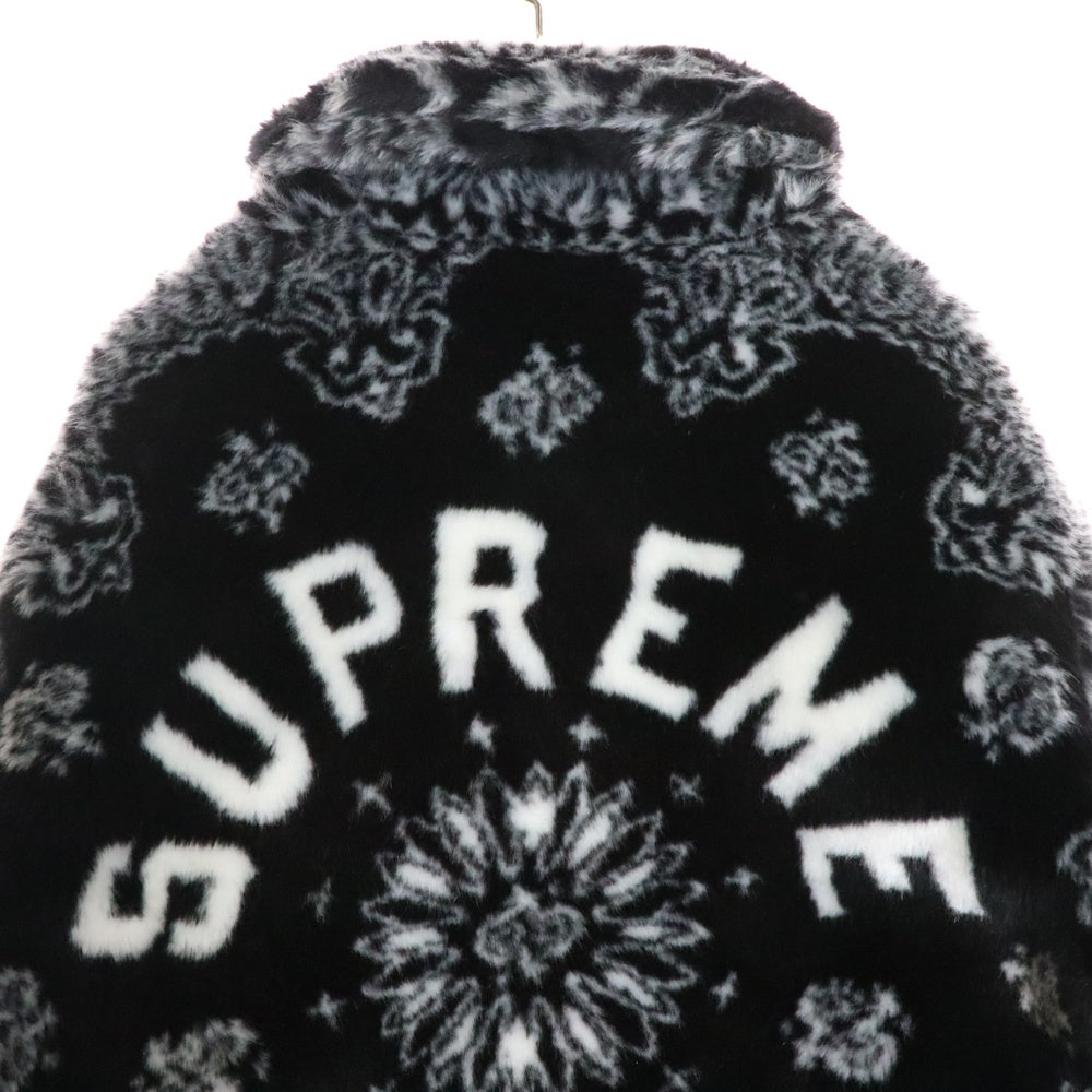 SUPREME(シュプリーム) 21SS Bandana Fur Bomber Jacket バンダナ柄 ファー ボンバージャケット ブラック