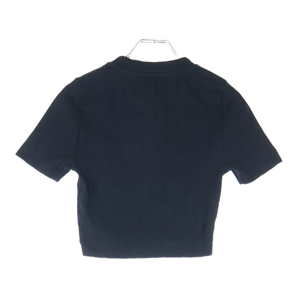 LOEWE(ロエベ) アナグラム フロントロゴ クロップドTシャツ 半袖カットソー レディース ブラック