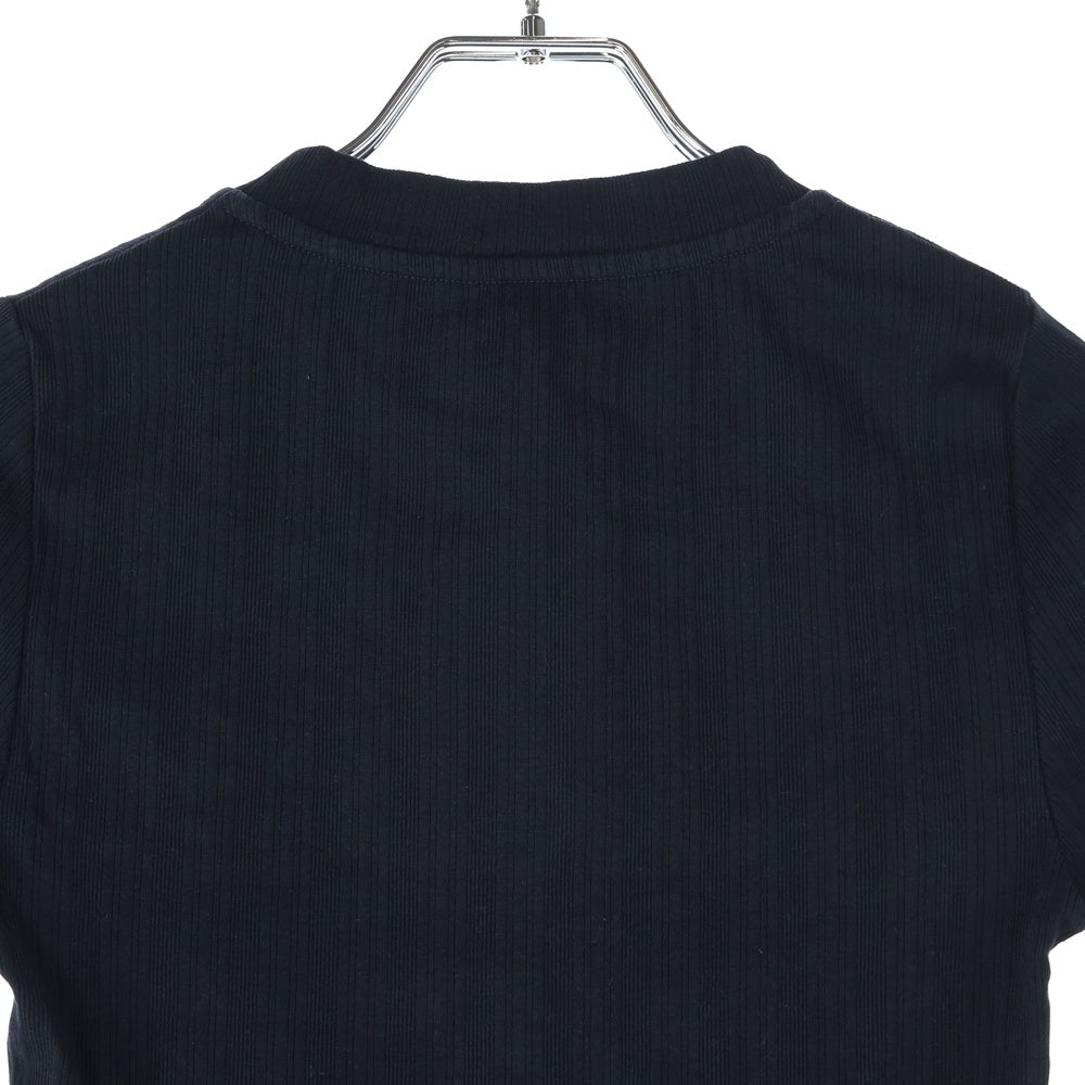 LOEWE(ロエベ) アナグラム フロントロゴ クロップドTシャツ 半袖カットソー レディース ブラック