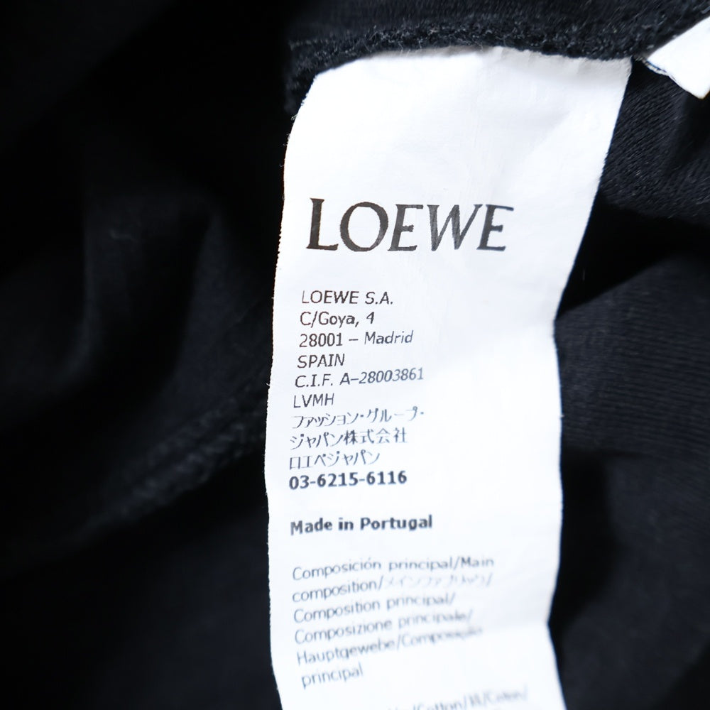 LOEWE(ロエベ) アナグラム フロントロゴ クロップドTシャツ 半袖カットソー レディース ブラック