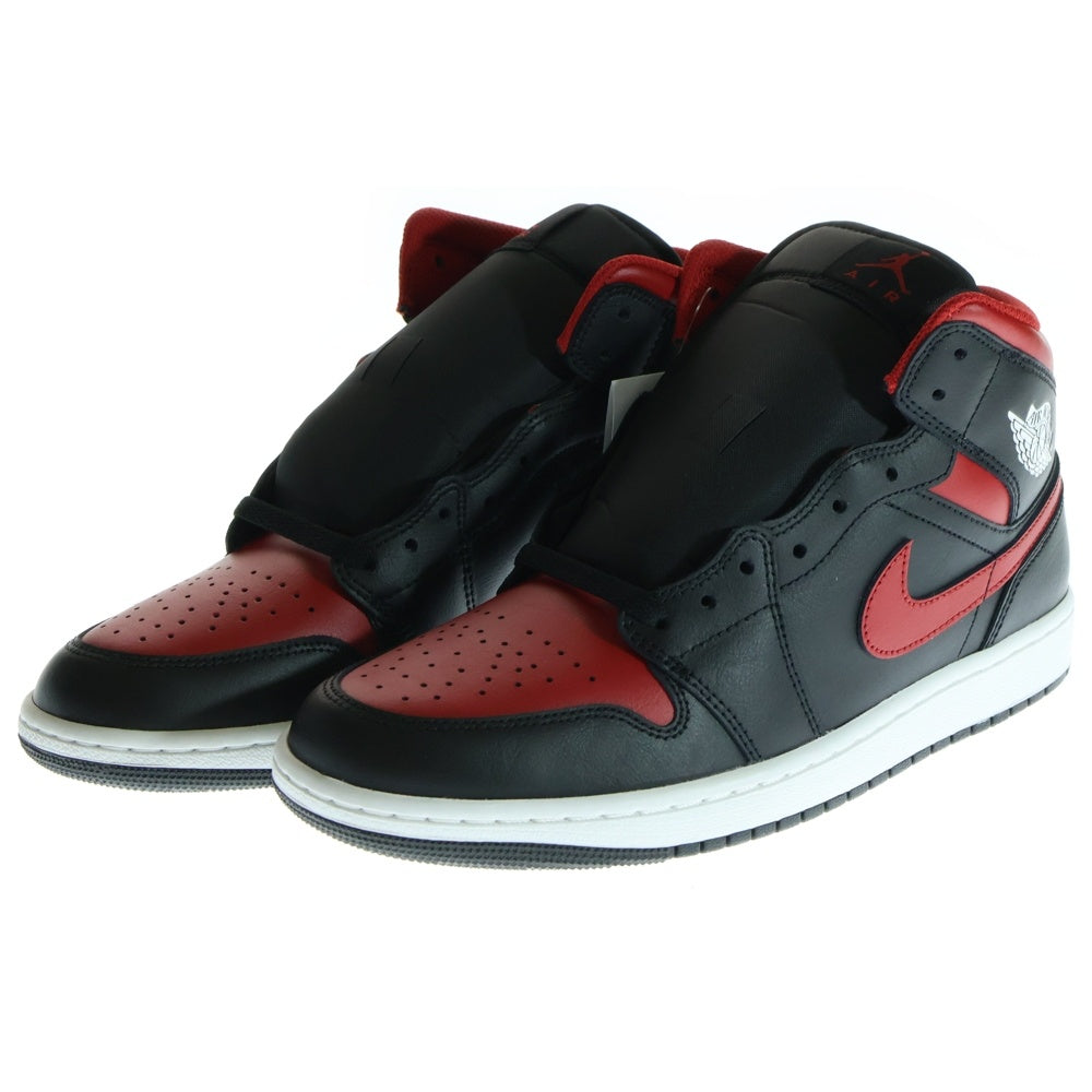 NIKE(ナイキ) AIR JORDAN 1 MID BRED エアジョーダン1 ブレッド ミッドカットスニーカー ブラック/レッド US10/28cm DQ8426-067