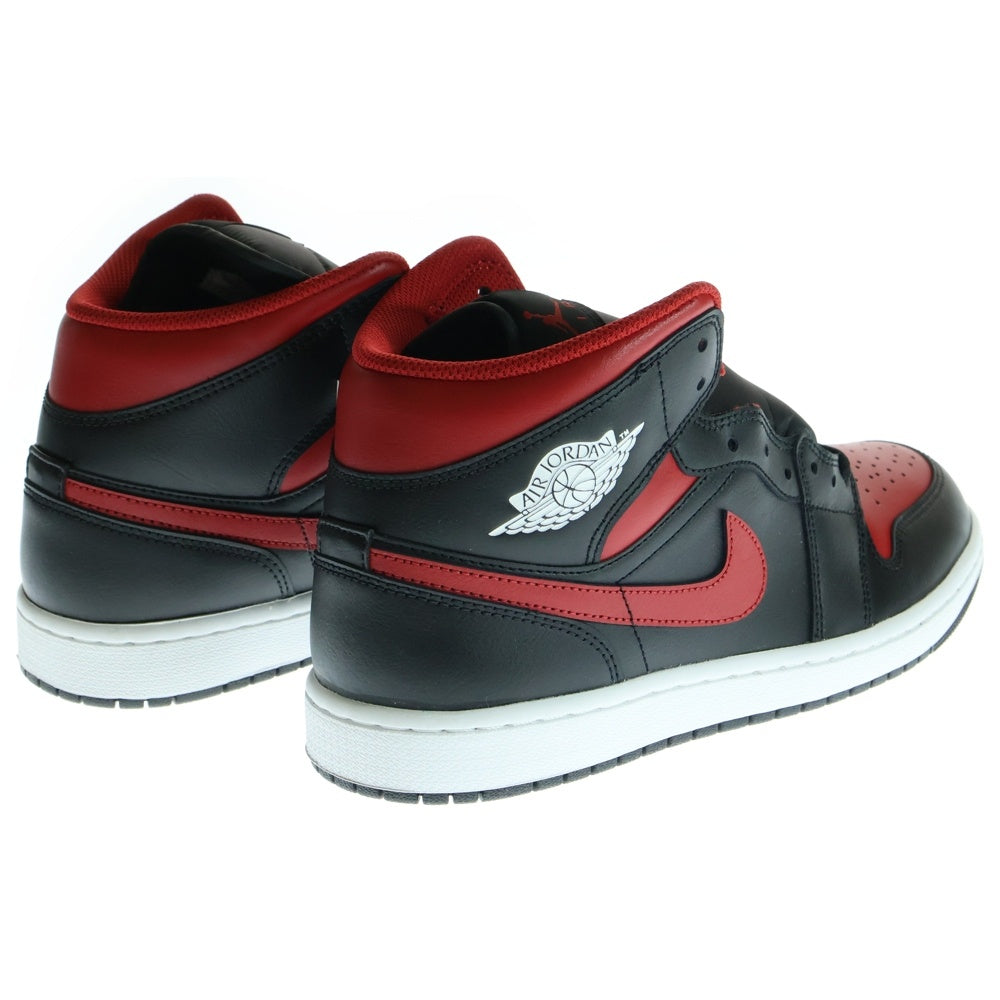 NIKE(ナイキ) AIR JORDAN 1 MID BRED エアジョーダン1 ブレッド ミッドカットスニーカー ブラック/レッド US10/28cm DQ8426-067