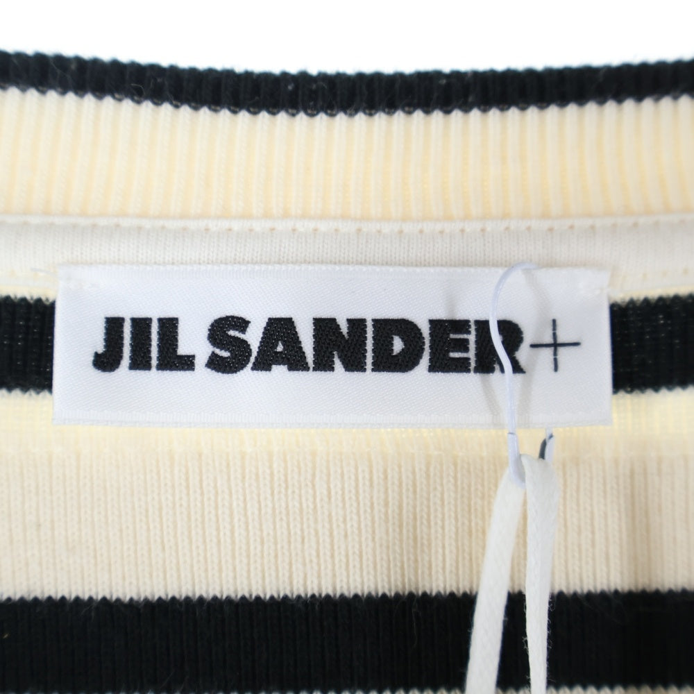 JIL SANDER(ジルサンダー) ボーダー ニット クルーネック 半袖Tシャツ アイボリー/ブラック J47GC0109 J46497