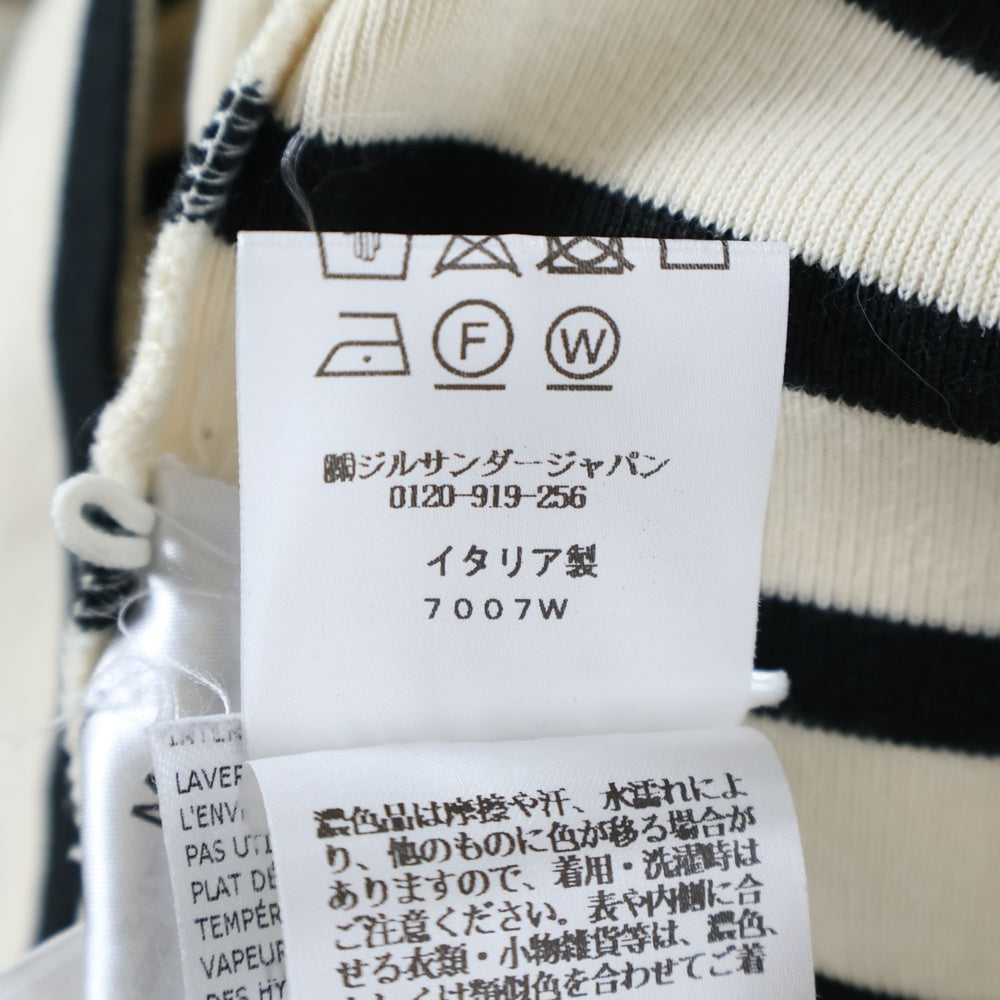 JIL SANDER(ジルサンダー) ボーダー ニット クルーネック 半袖Tシャツ アイボリー/ブラック J47GC0109 J46497