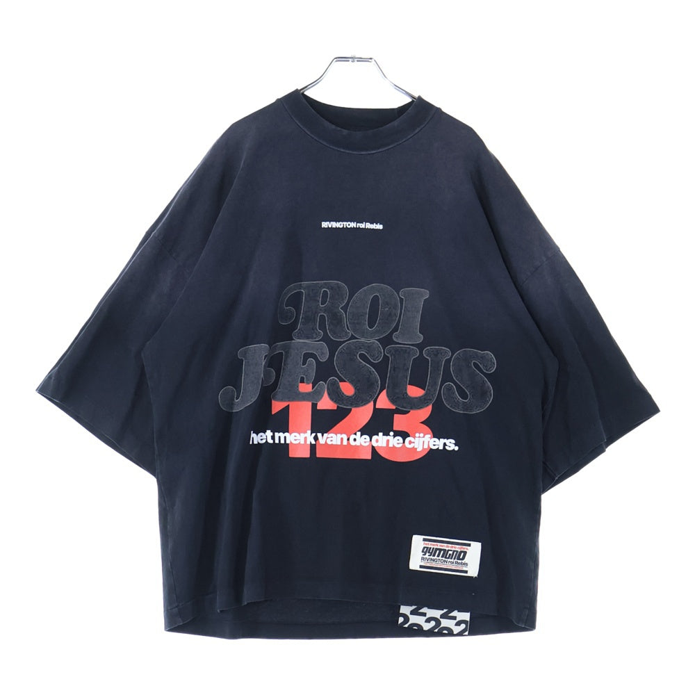 RIVINGTON roi Rebis(リヴィントンロイレビス ) 24SS ROI JESUS SS TEE ロイジーザス 両面プリント クルーネック 半袖Tシャツ ブラック
