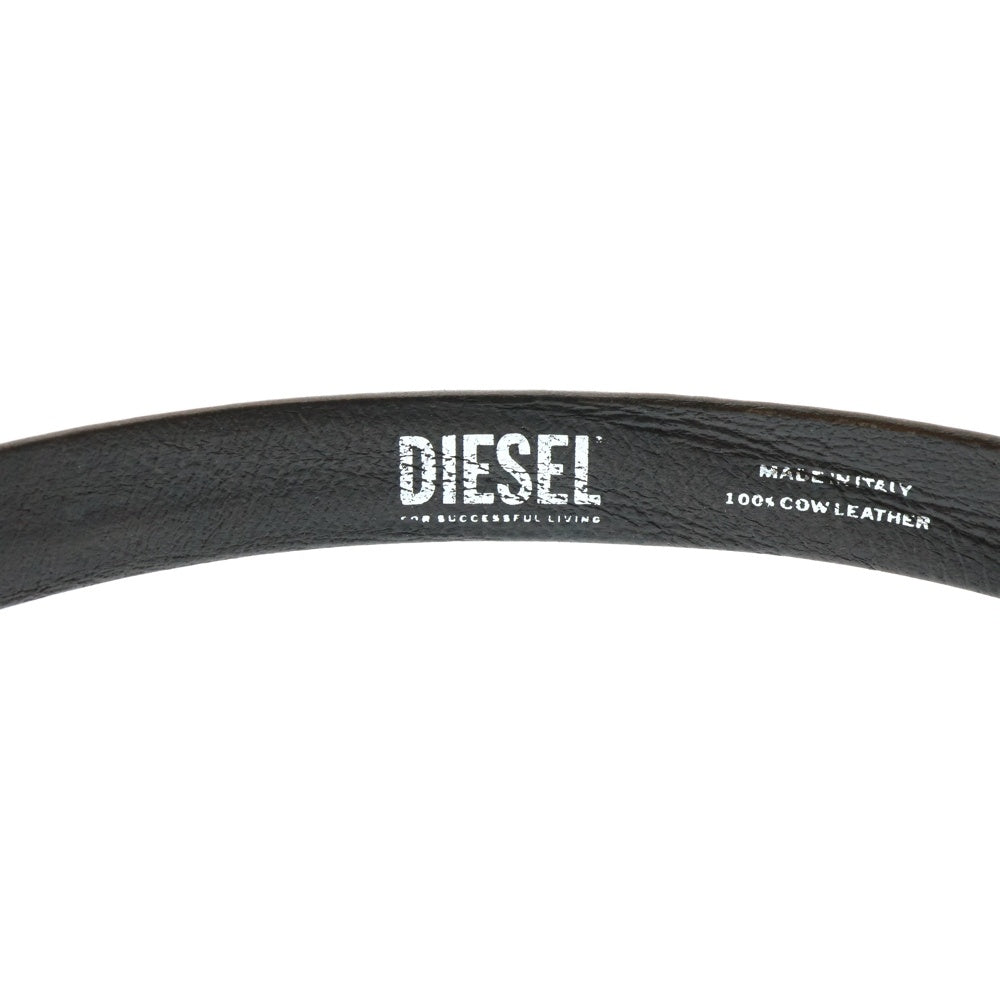 DIESEL(ディーゼル) ロゴプレートバックル レザー ベルト ブラウン X10435 PS201