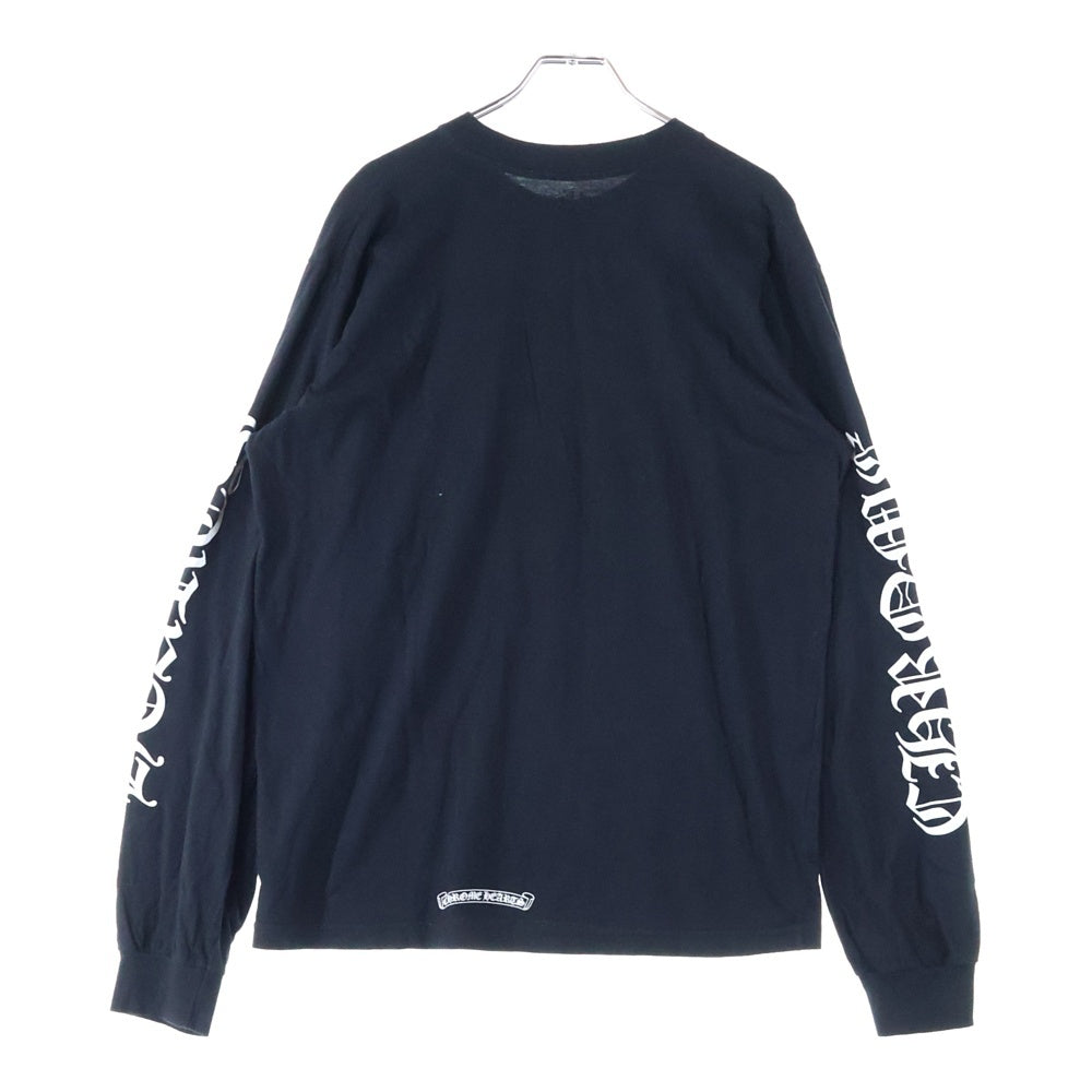 CHROME HEARTS(クロムハーツ) Neck Logo L/S Tee ネック ロゴ プリント長袖Tシャツ ロングスリーブカットソー ブラック