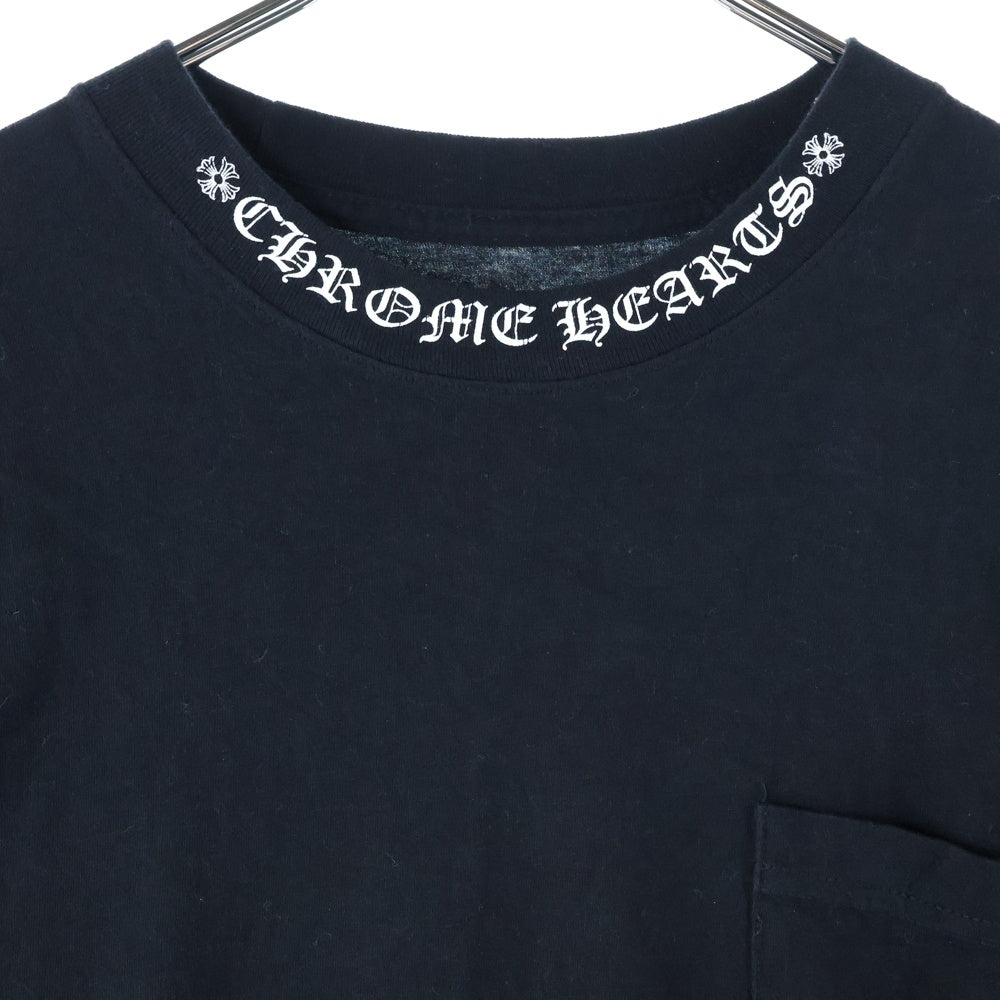 CHROME HEARTS(クロムハーツ) Neck Logo L/S Tee ネック ロゴ プリント長袖Tシャツ ロングスリーブカットソー ブラック