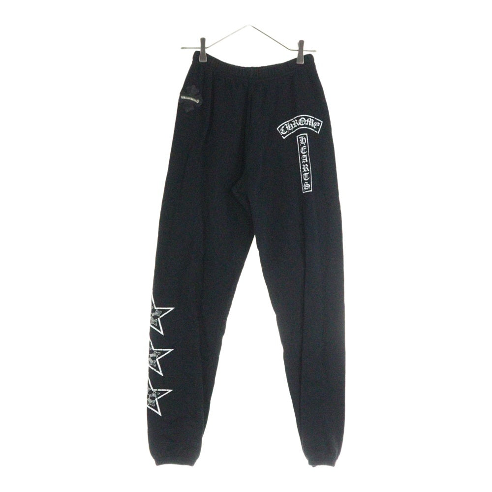 CHROME HEARTS(クロムハーツ) CH LETR STAR LOGO PANTS レザーロゴ スタープリント スウェットパンツ ブラック