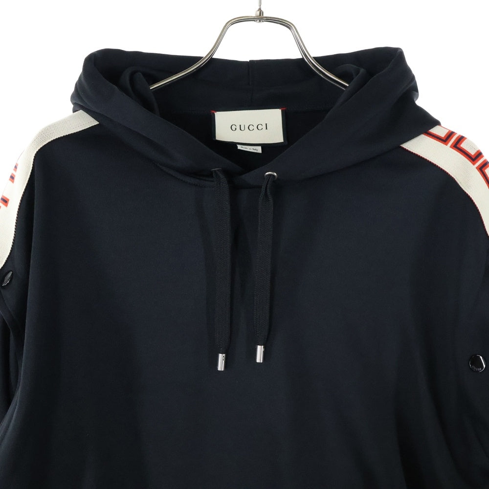 GUCCI(グッチ) テクニカルジャージー 2WAY トラックフーディー パーカー ブラック 475354 X5U11