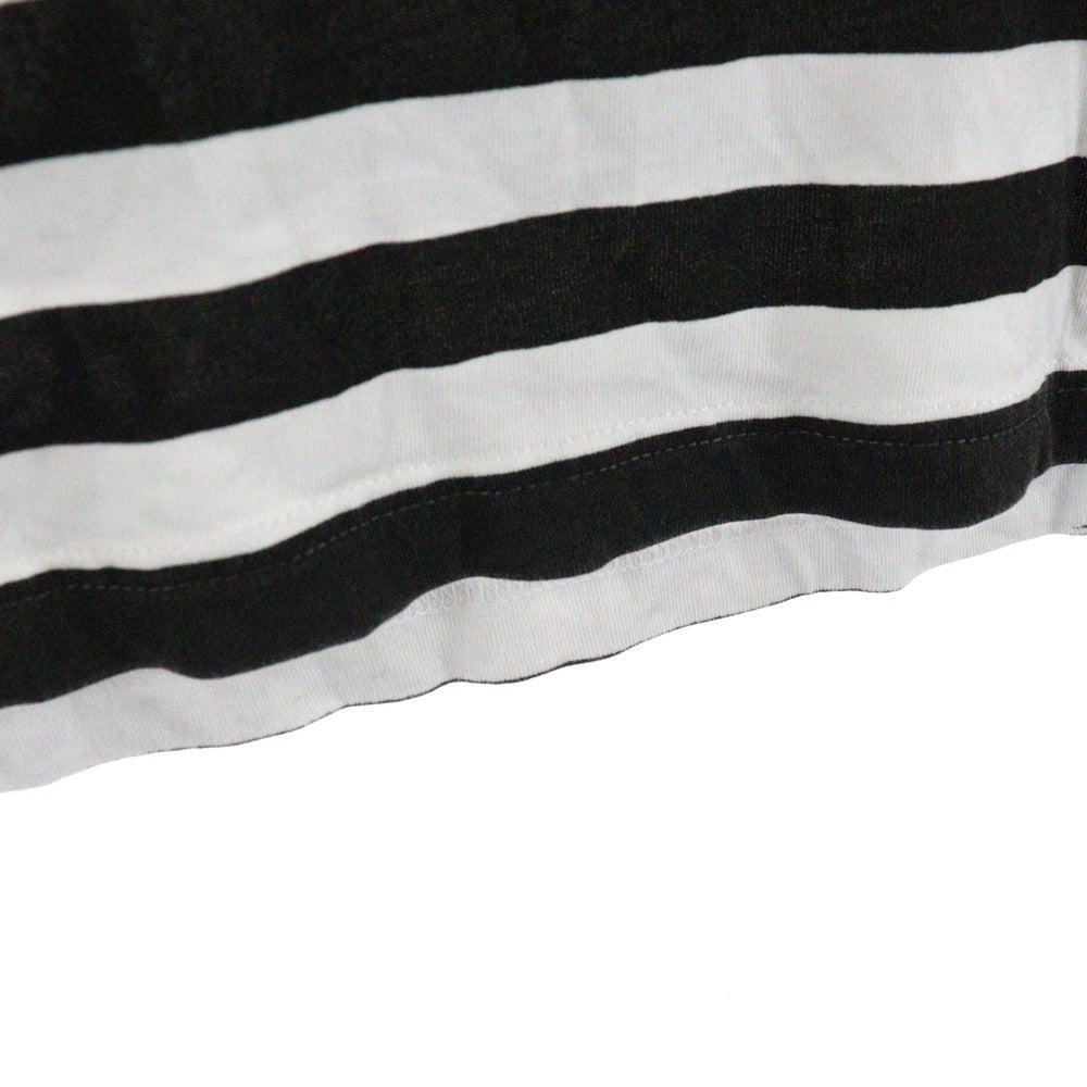 SUPREME(シュプリーム) 18SS Bar Stripe Tee バーストライプ ボーダー ロゴ刺繍 クルーネック半袖Tシャツ カットソー ブラック/ホワイト