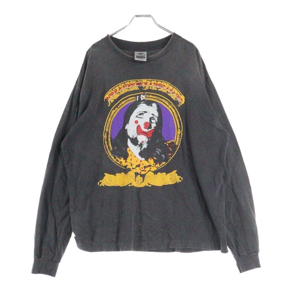 SAINT MICHAEL(セントマイケル) 24AW BORN & RAISED ボーンアンドレイズド クルーネック 長袖カットソー Tシャツ グレー SM-YS1-0000-C40