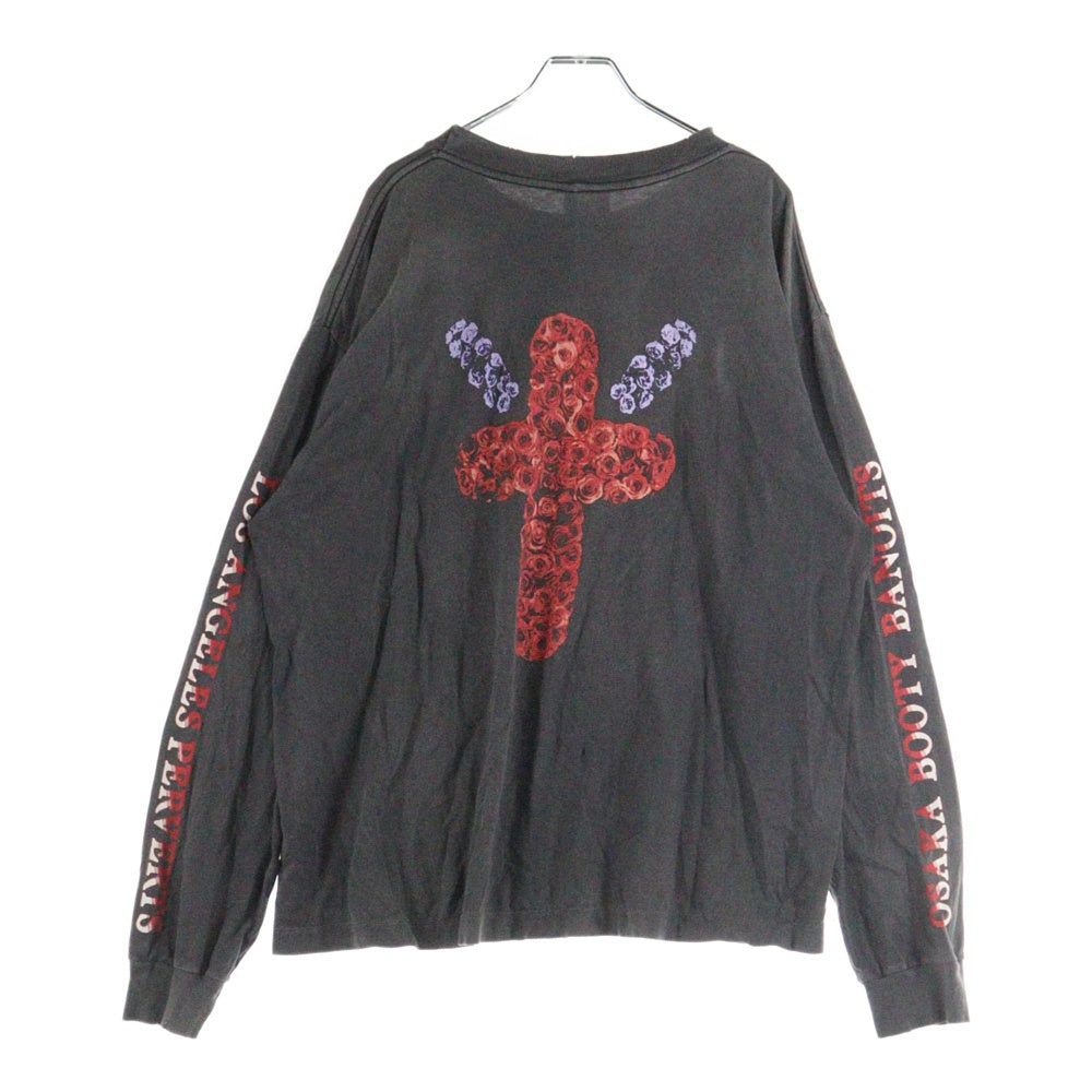 SAINT MICHAEL(セントマイケル) 24AW BORN & RAISED ボーンアンドレイズド クルーネック 長袖カットソー Tシャツ グレー SM-YS1-0000-C40