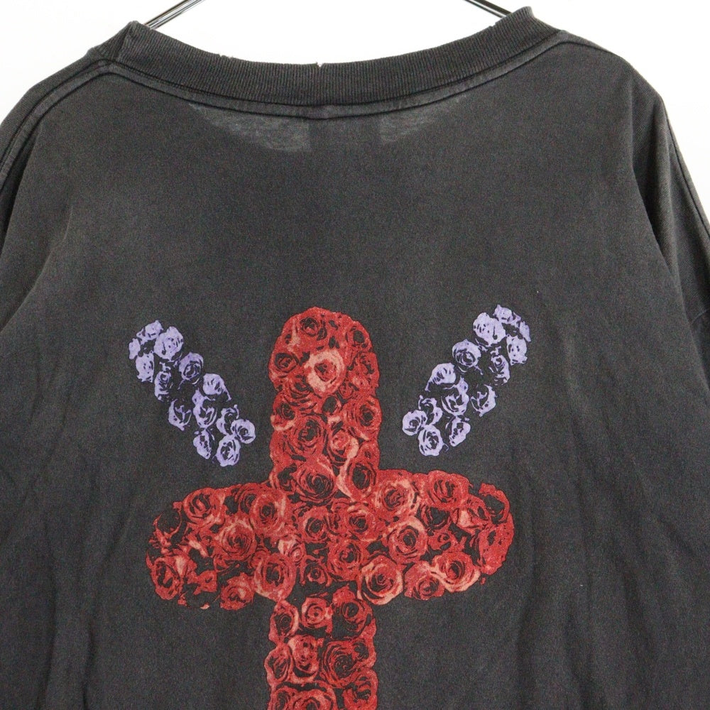 SAINT MICHAEL(セントマイケル) 24AW BORN & RAISED ボーンアンドレイズド クルーネック 長袖カットソー Tシャツ グレー SM-YS1-0000-C40