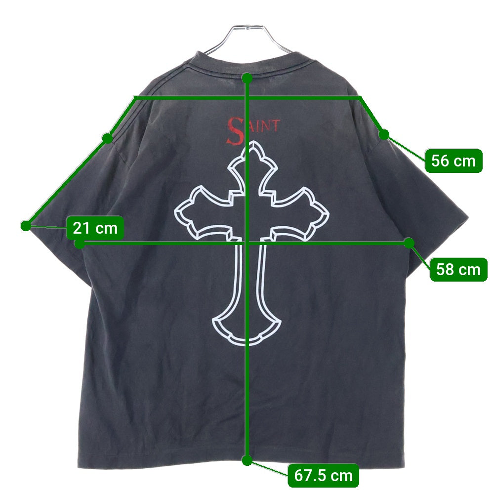 SAINT MICHAEL(セントマイケル) 25SS 2PAC TEE 2パック クルーネック 半袖カットソー Tシャツ グレーSM-HR8-0000-C14