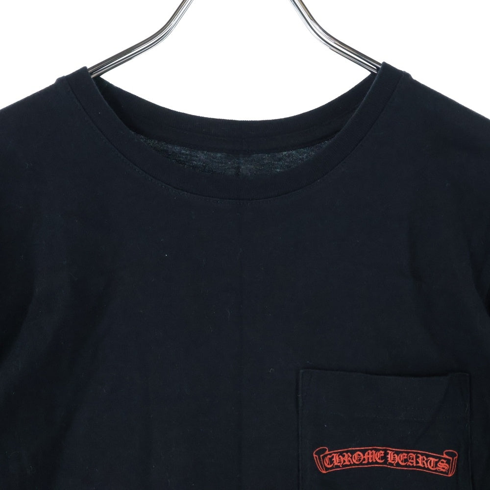 CHROME HEARTS(クロムハーツ) CH T-SHRT スクロールラベル ロゴ バックプリント 半袖Tシャツ ブラック/レッド