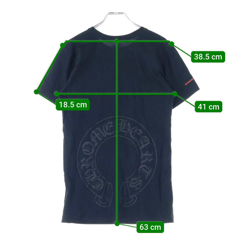 CHROME HEARTS(クロムハーツ) CH T-SHRT スクロールラベル ロゴ バックプリント 半袖Tシャツ ブラック/レッド