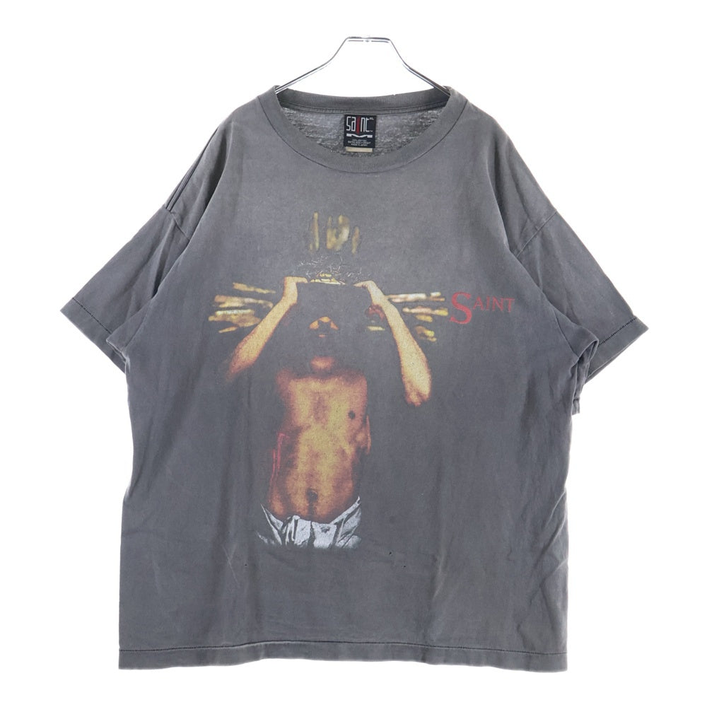 SAINT MICHAEL(セントマイケル) 23SS WE LIVE HELL 両面プリント クルーネック 半袖Tシャツ グレー SM-S23-0000-009