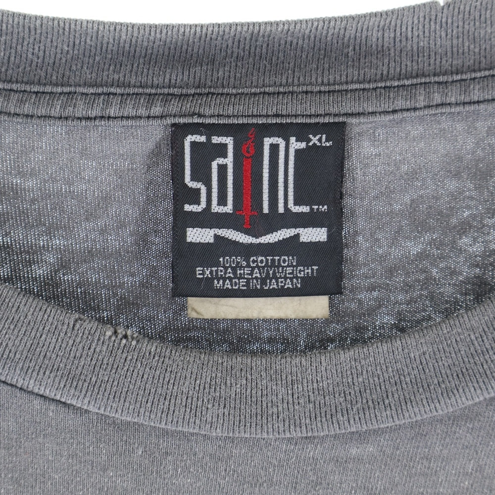 SAINT MICHAEL(セントマイケル) 23SS WE LIVE HELL 両面プリント クルーネック 半袖Tシャツ グレー SM-S23-0000-009