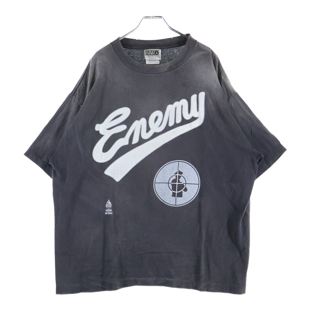 SAINT MICHAEL(セントマイケル) 24AW PUBLIC ENEMY PESS TEE 両面プリント クルーネック 半袖Tシャツ ブラック SM-YS1-0000-C18