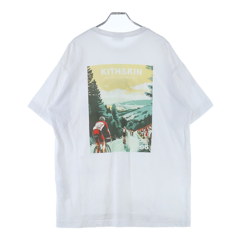 KITH(キス) Cycling Poster Tee サイクリング ポスター Tシャツ 半袖カットソー フロントロゴ バックプリント ホワイト 25-073-060-0018-1-0
