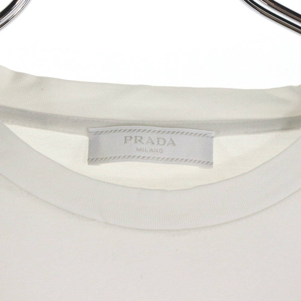 PRADA(プラダ) フロントラバーロゴ クルーネック 半袖Tシャツ ホワイト SJM979 R151 710