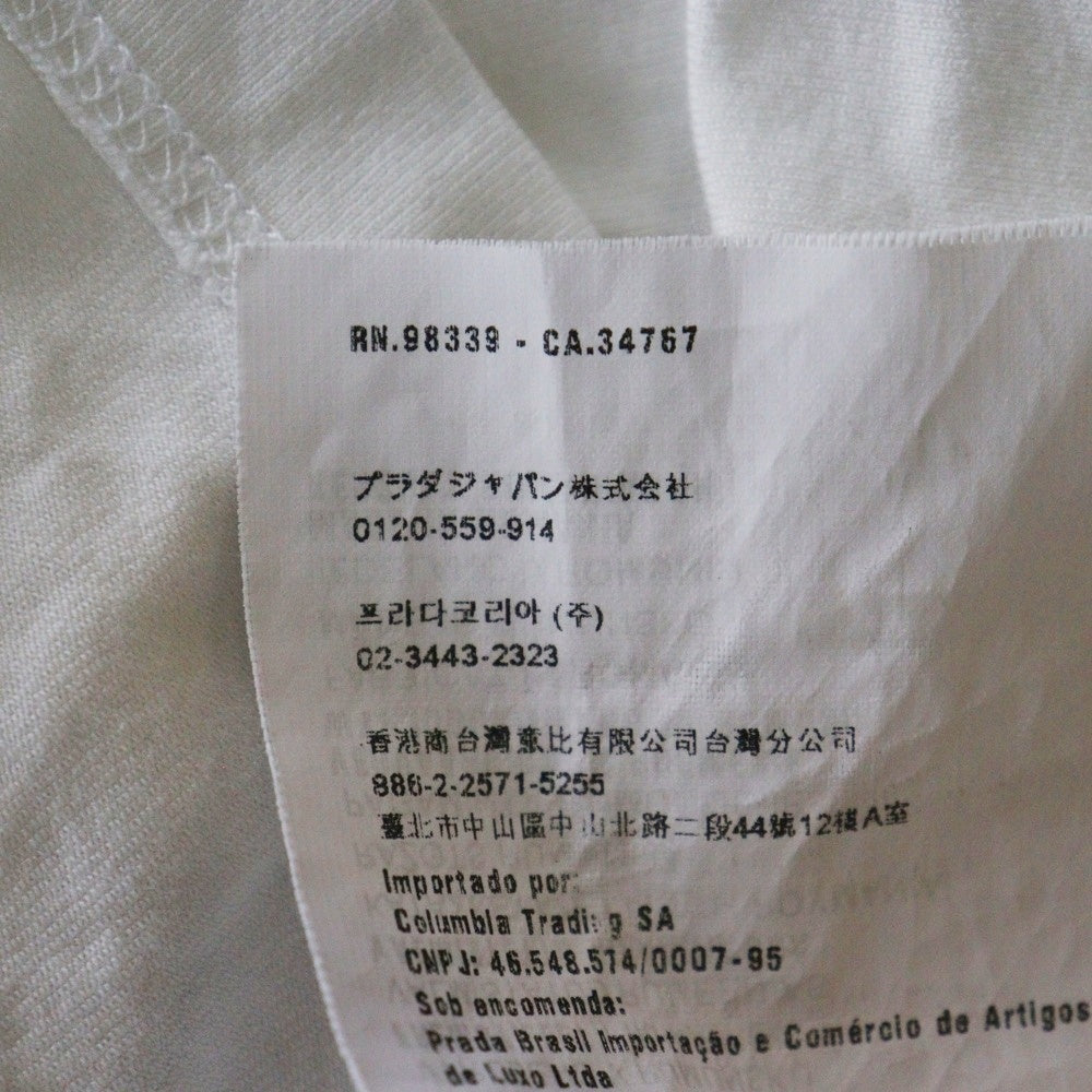 PRADA(プラダ) フロントラバーロゴ クルーネック 半袖Tシャツ ホワイト SJM979 R151 710