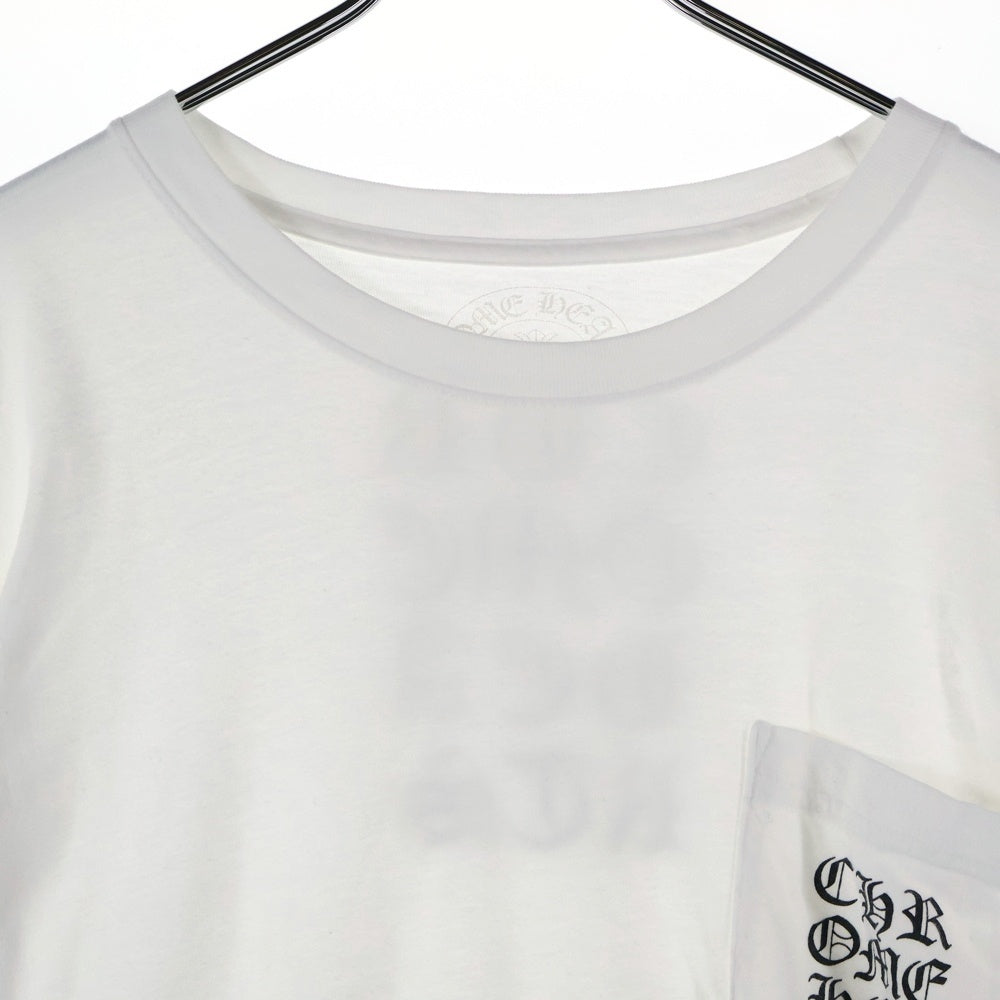 CHROME HEARTS(クロムハーツ) CH T-SHRT 袖ロゴプリント クルーネック 長袖Tシャツ ホワイト