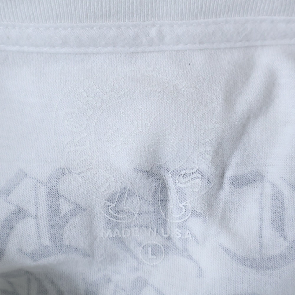 CHROME HEARTS(クロムハーツ) CH T-SHRT 袖ロゴプリント クルーネック 長袖Tシャツ ホワイト